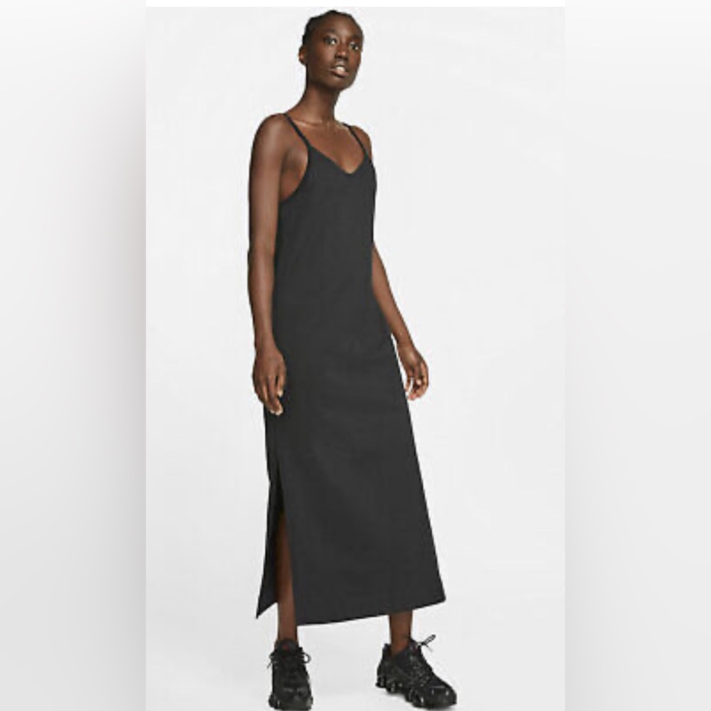 NWT Nike Midi Spaghetti Strap Dress Black Standard Fit XL